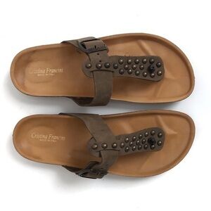 Cristina Francini Studded Leather Sandals Size 8